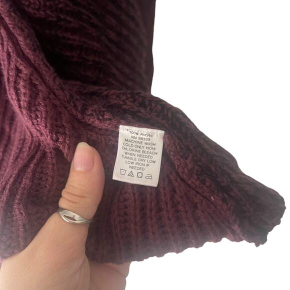 Lisa Rinna Collection Women Large Red Maroon Wrap Cardigan Chunky Sweater - Picture 7 of 10